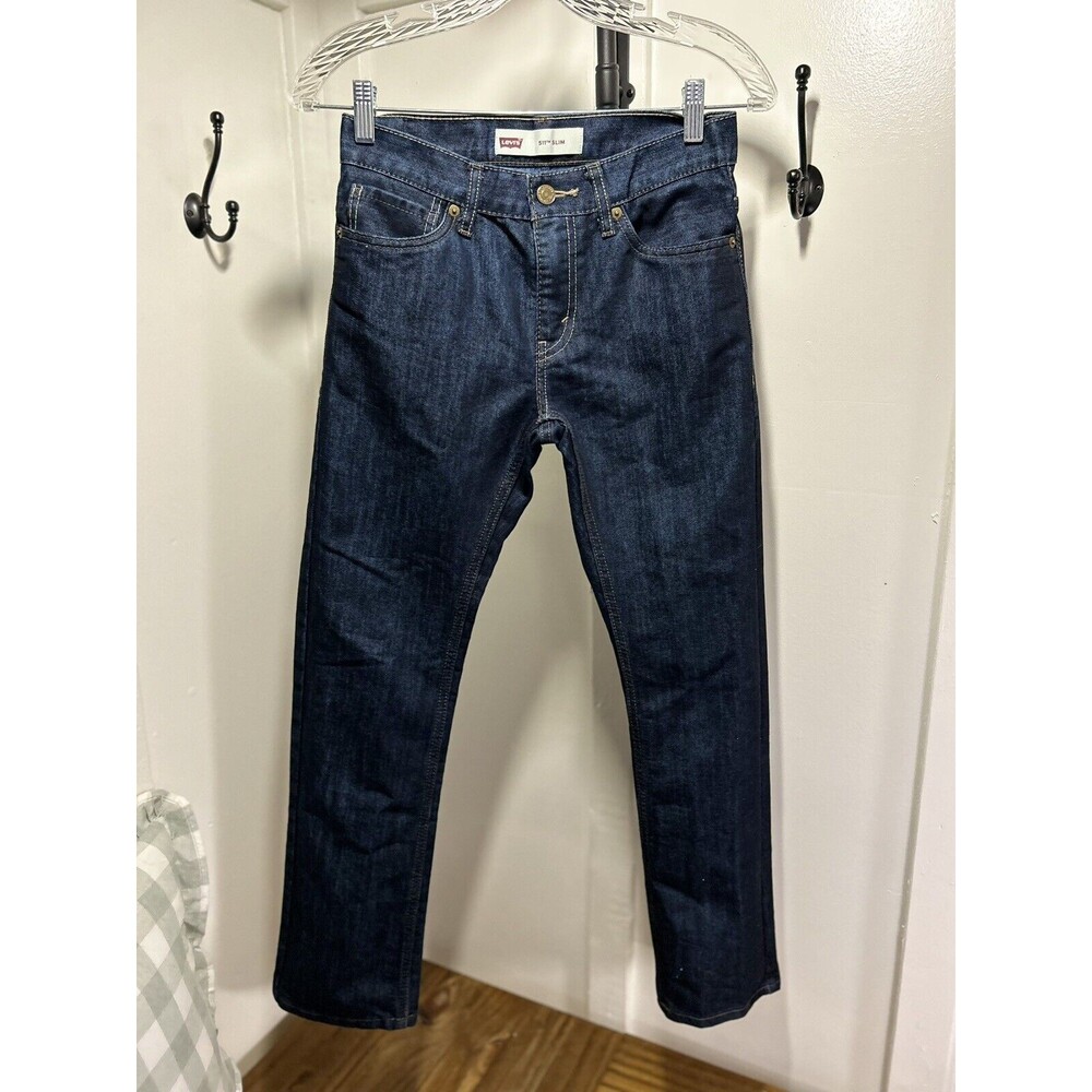 Levis 511 Slim Metallic Blue Jeans Size 27x27 Boys 14 Regular